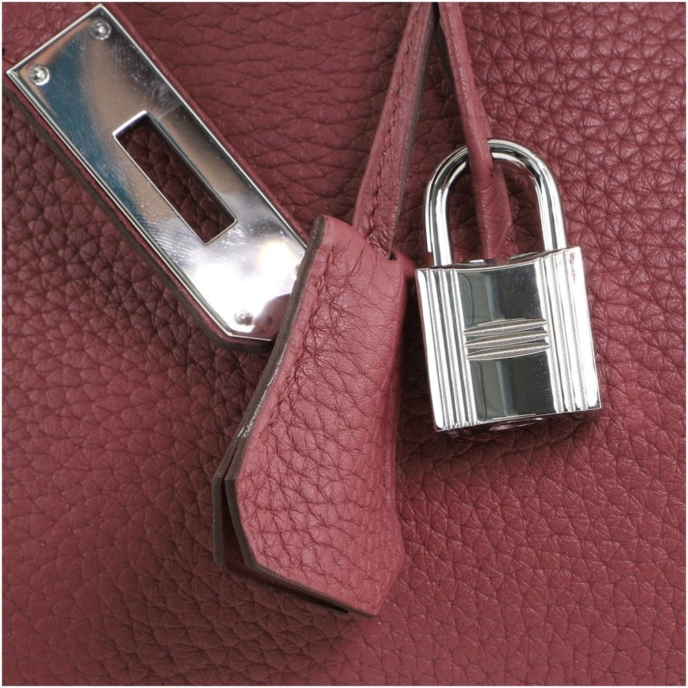 Hermes Pink Clemence Leather Palladium Hardware Birkin 30 Handbag - Picture 5 of 9